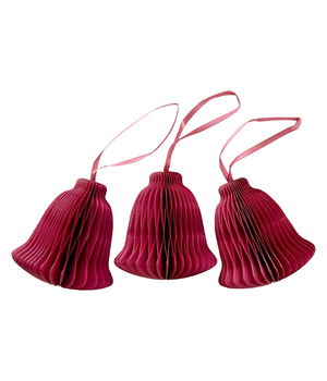 10x PAPER BELL XMAS RED