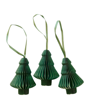 10x PAPER TREE XMAS GREEN