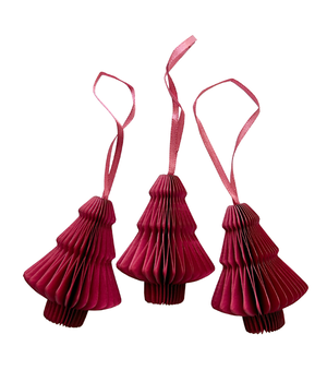10x PAPER TREE XMAS RED