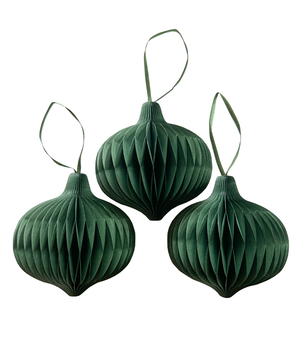 10x PAPER ONION XMAS GREEN