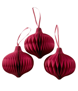 10x PAPER ONION XMAS RED