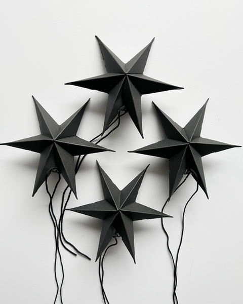 10X 2 BLACK MINI PAPER STARS