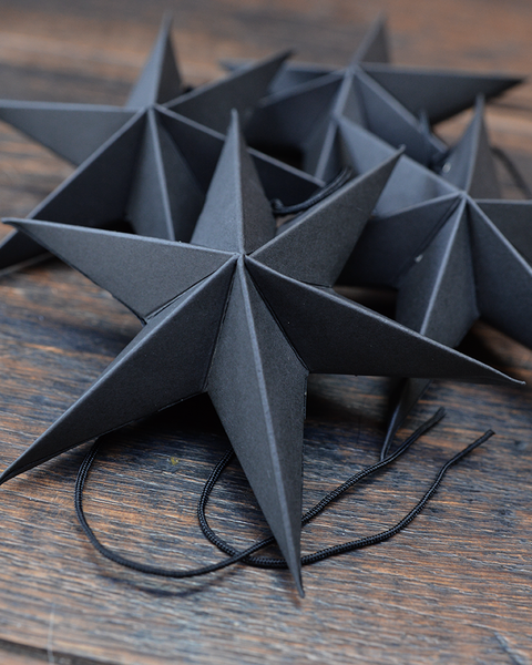 10X 2 BLACK MINI PAPER STARS