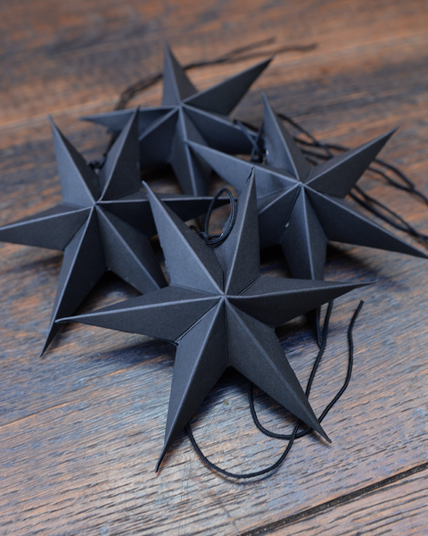10X 2 BLACK MINI PAPER STARS