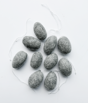 10 FELT EGGS GRAY