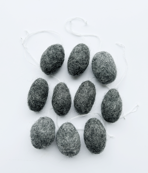 10 FELT EGGS WARM GRAY