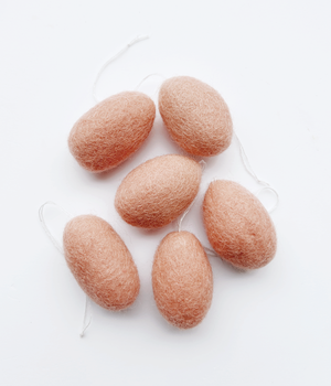 10 FELT EGGS PEACH