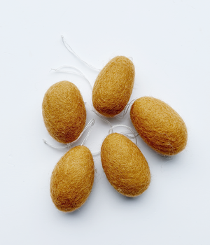 10 FELT EGGS CARAMEL