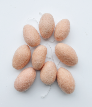 10 FELT EGGS PINK PEACH