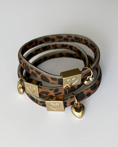 10 ELASTIQUES POUR CHEVEUX BRACELETS LEOPARD