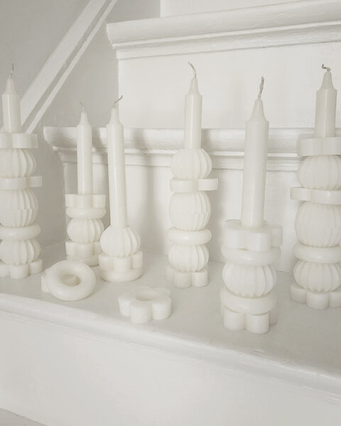 6x STACK CANDLE 21CM WARM WHITE - THE ORIGINAL
