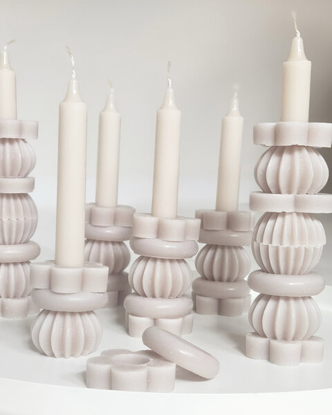 6x STACK CANDLE 21CM WARM SAND - THE ORIGINAL