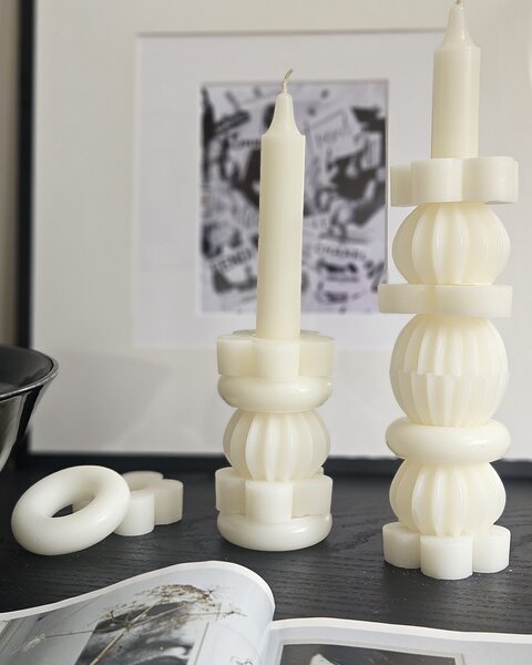 6x STACK CANDLE 21CM WARM WHITE - THE ORIGINAL