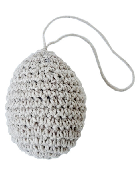 10 CROCHETED EGGS WARM WHITE
