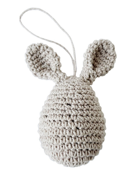 10 CROCHETED EGGS BUNNY EARS WARM WHITE