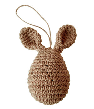10 CROCHETED EGGS BUNNY EARS CARAMEL