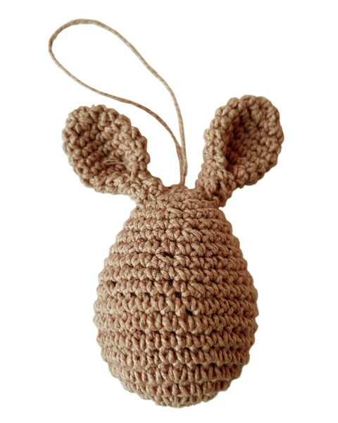 10 CROCHETED EGGS BUNNY EARS CARAMEL