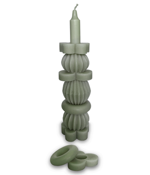 6 STACK CANDLE 25CM OLIVE GREEN - THE ORIGINAL