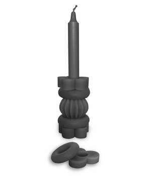 6x STACK CANDLE 21CM BLACK - THE ORIGINAL