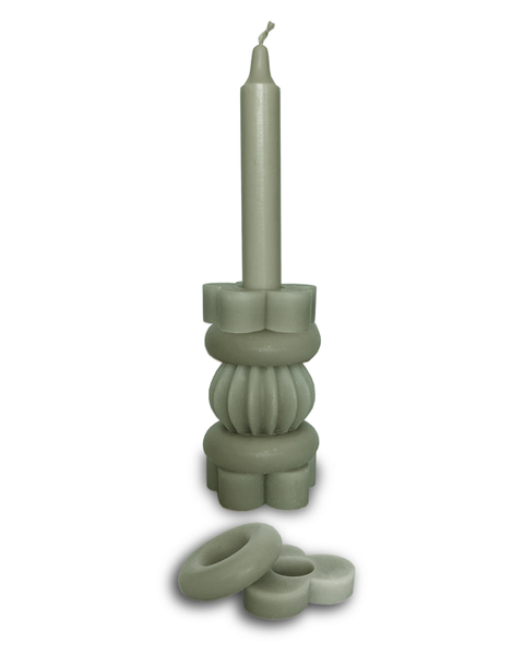 6x STACK CANDLE 21CM OLIVE GREEN - THE ORIGINAL
