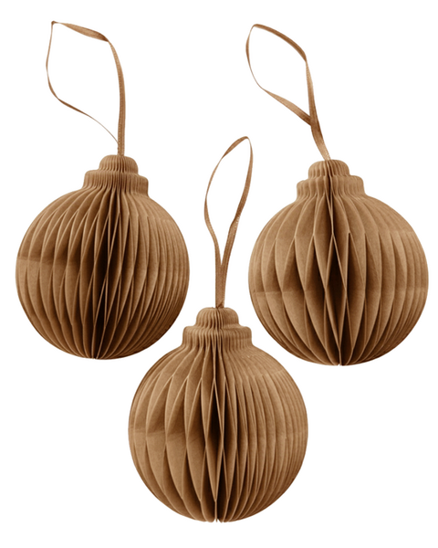 10x PAPER BALL TERRACOTTA BROWN