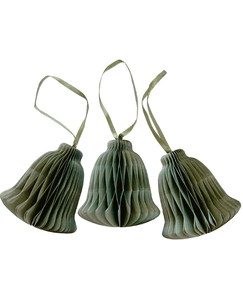 10 x PAPER BELL OLIVE GREEN