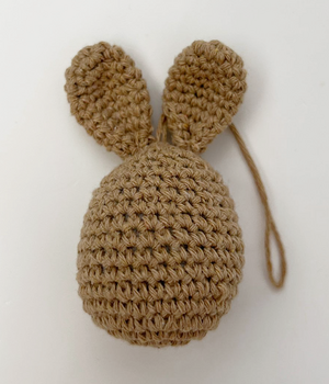 10 CROCHETED EGGS BUNNY EARS CARAMEL