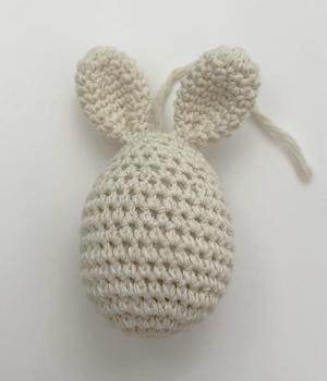 10 CROCHETED EGGS BUNNY EARS WARM WHITE