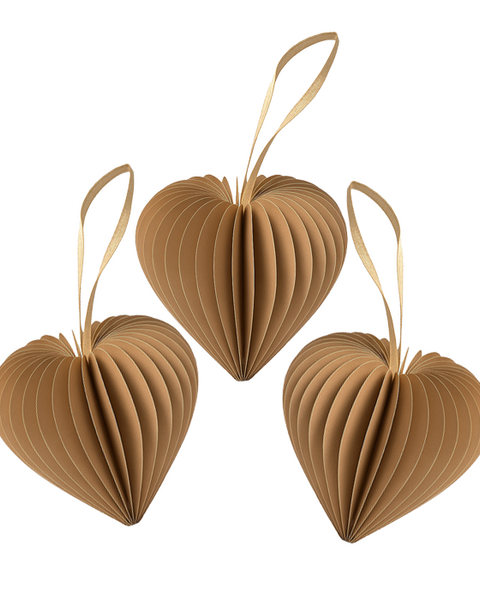 10x PAPIERHERZEN KARAMELL