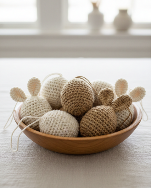 10 ŒUFS AU CROCHET BLANC CHAUD