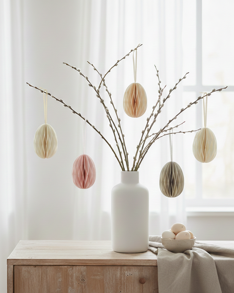 10 OEUFS EN PAPIER ROSE CLAIR