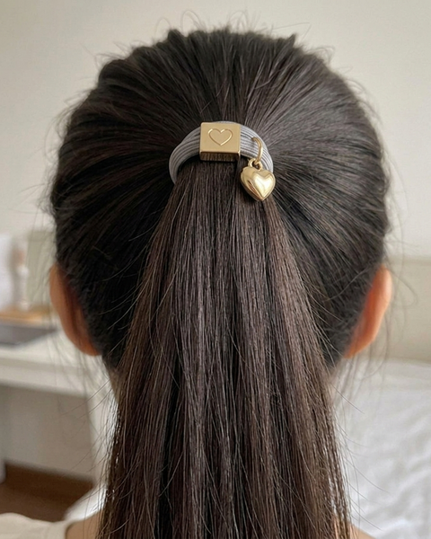 10 BRACELETS ELASTIQUES POUR CHEVEUX GRIS CLAIR