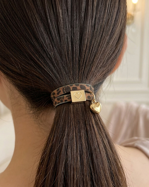 10 ELASTIQUES POUR CHEVEUX BRACELETS LEOPARD