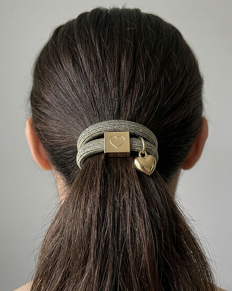 10 BRACELETS ELASTIQUES POUR CHEVEUX GRIS ET DORES