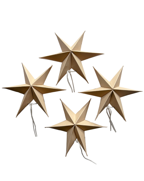 10X 2 MINI ETOILES EN PAPIER CARAMEL