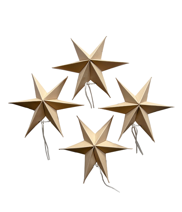 Set of 20 mini paper stars in caramel – perfect for festive and year-r ...