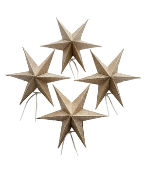 20x GOLD SPARKLE MINI PAPER STARS