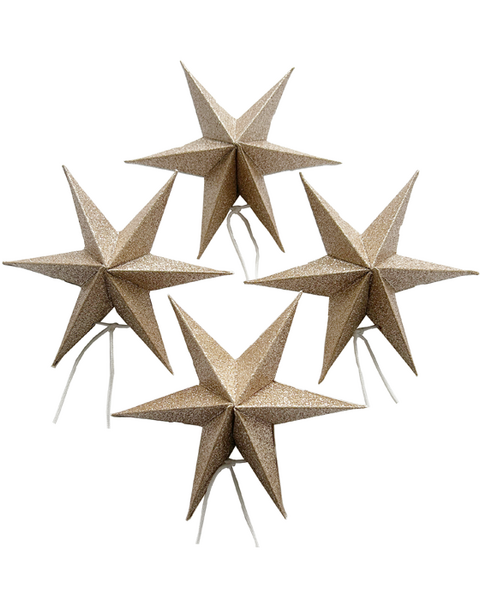 10X 2 GOLD SPARKLE MINI PAPER STARS