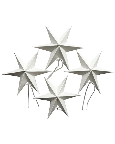 10x2 MINI ETOILES EN PAPIER BLANC CHAUD