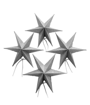 20x SILVER SPARKLE MINI PAPER STARS