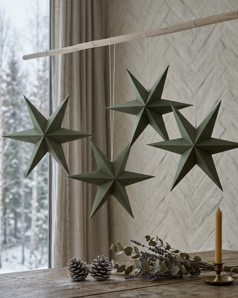 OLIVE GREEN MINI PAPER STARS