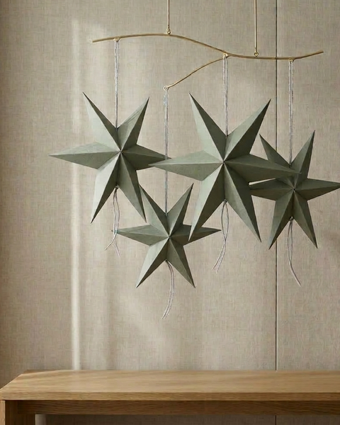OLIVE GREEN MINI PAPER STARS