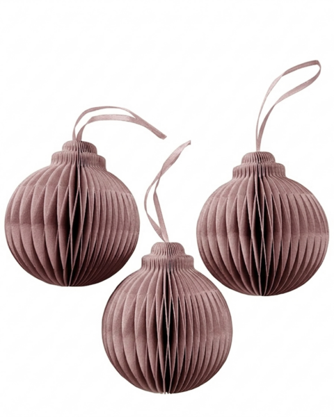 10X BOULES DE PAPIER ROSE POUDRE