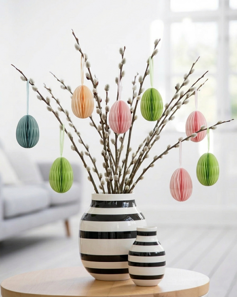 10 OEUFS EN PAPIER BLEU CLAIR