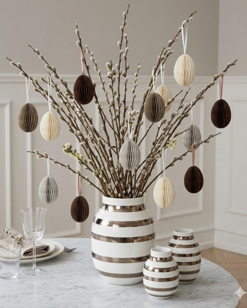 10 OEUFS EN PAPIER GRIS CLAIR