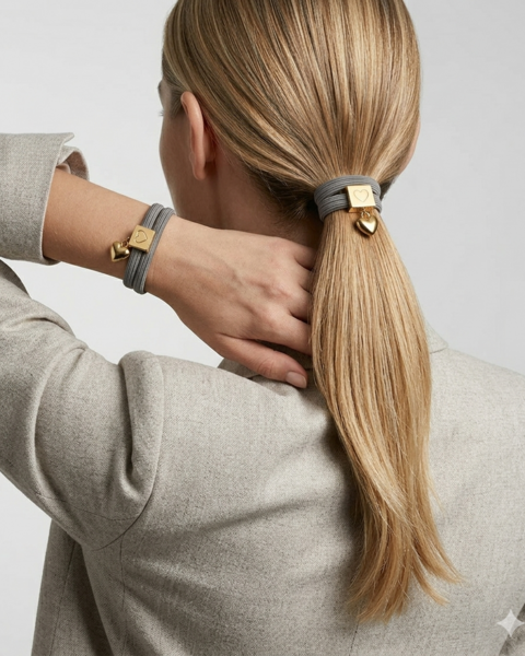 10 BRACELETS ELASTIQUES POUR CHEVEUX GRIS CLAIR