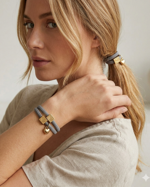 10 BRACELETS ELASTIQUES POUR CHEVEUX GRIS CLAIR