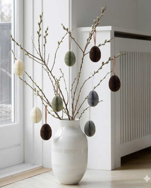 10 OEUFS EN PAPIER GRIS CHAUD