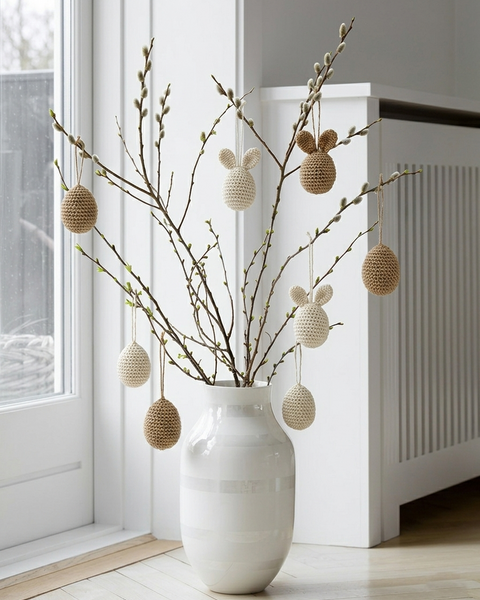 10 ŒUFS AU CROCHET BLANC CHAUD