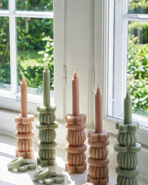 6x BOUGIES STACK 21CM MARRON - L'ORIGINAL